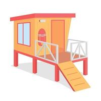 Lifeguard tower flat color vector object