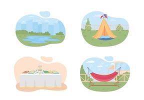 Planning summer holidays 2D vector web banner set