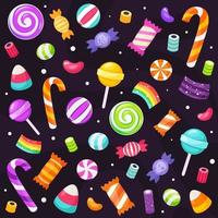 Halloween sweets and candies collection vector