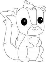 Skunk Kids Coloring Page Great for Beginner Coloring Book