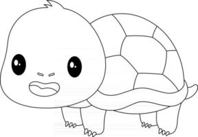 Turtle Kids Coloring Page Great for Beginner Coloring Book vector