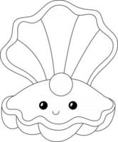 Seashell Kids Coloring Page Great for Beginner Coloring Book vector