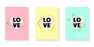 Card set for valentines day vector