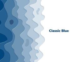 Classic blue wave paper cut background vector