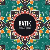 Fondo de patrón batik indonesio verde oscuro y marrón