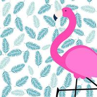 Cute Pink Flamingo Summer Background Vector Illustration