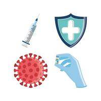 vaccine medical icons vector