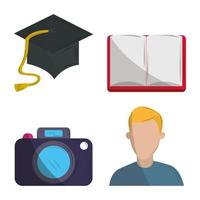 education icons set vector