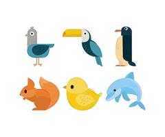 set cute animals vector