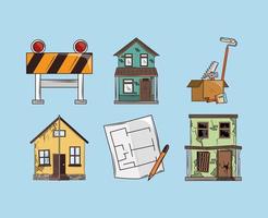 house renovation construction vector