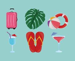 tropical summer set vector