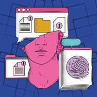 retro window folder vector