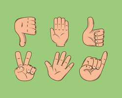 hands different gesture vector