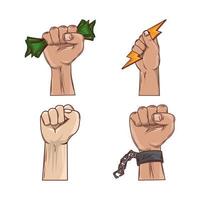 revolution protest hands vector