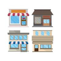 commercial building set vector