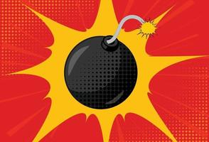 Background with Bomb in Pop Art Style vector