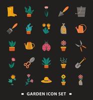 bundle of gardening tools flat style icons vector