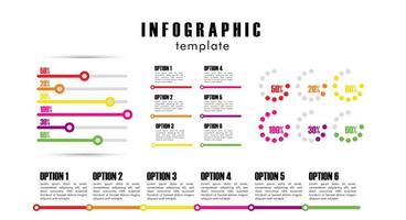 Plantilla de infografía con estadísticas en fondo blanco. vector