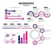 Plantilla de infografía con estadísticas en fondo blanco. vector