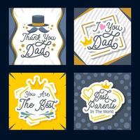 Parents Day Greeting Card Set vector