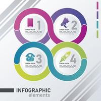 statistics infographics steps with circles in gray background vector