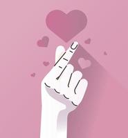 hand human easy symbol gesture with hearts vector