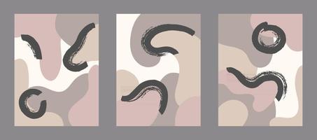 A set contemporary shapes graphics collages Various abstract objects blob and trendy geometric forms in primitive style Vector backgrounds