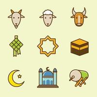 colección de iconos de eid al adha vector