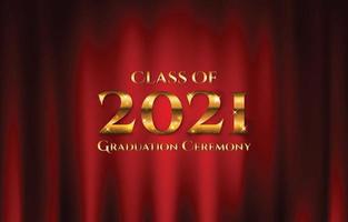 Class of 2021 Graduation Ceremony Realistic Curtain Background vector