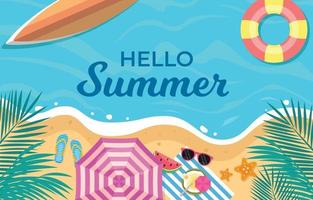 Relaxing Summer Beach Background vector