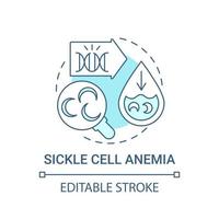 Sickle cell anemia blue concept icon vector