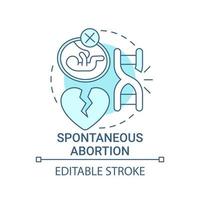 Spontaneous abortion blue concept icon vector