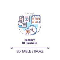 Purchase recency concept icon vector