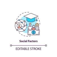 icono del concepto de factores sociales vector