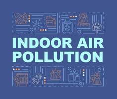 banner de conceptos de palabra de contaminación del aire interior vector