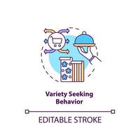 Variety seeking behavior concept icon vector