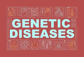 Genetic diseases word concepts banner vector