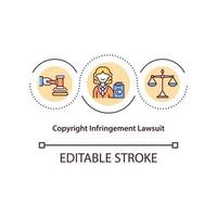 Copyright infringement lawsuit concept icon vector