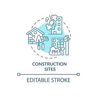 icono de concepto de sitios de construcción vector