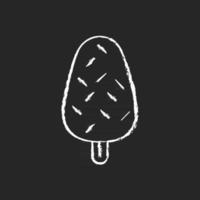 Vanilla ice cream with sprinkles chalk white icon on black background vector