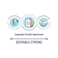 Copyright transfer agreement concept icon vector