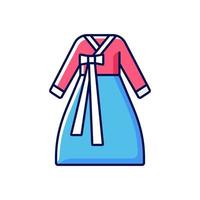 Hanbok RGB color icon vector