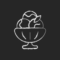 Sorbet chalk white icon on black background vector