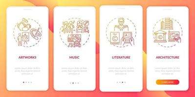 Copyright objects onboarding mobile app page screen with concepts vector