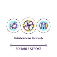 Digitally inclusive community concept icon vector