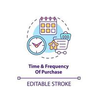 Purchase time and frequency concept icon vector