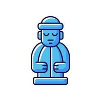 Jeju island statues RGB color icon vector