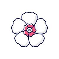 Hibiscus syriacus RGB color icon vector