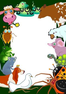 Cute Wild Animal Page Border