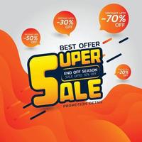 supper sale discount  Template Banner vector